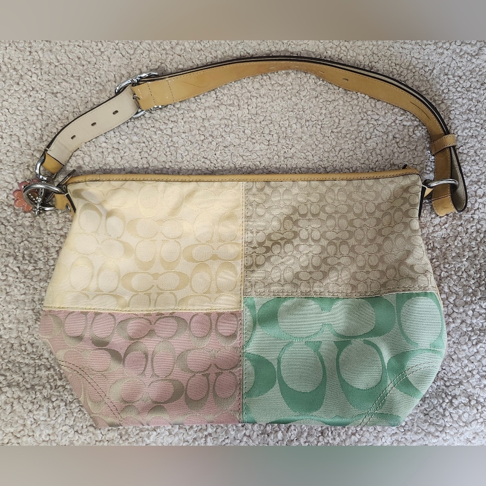 Vintage Coach Pastel Patchwork Shoulder Bag